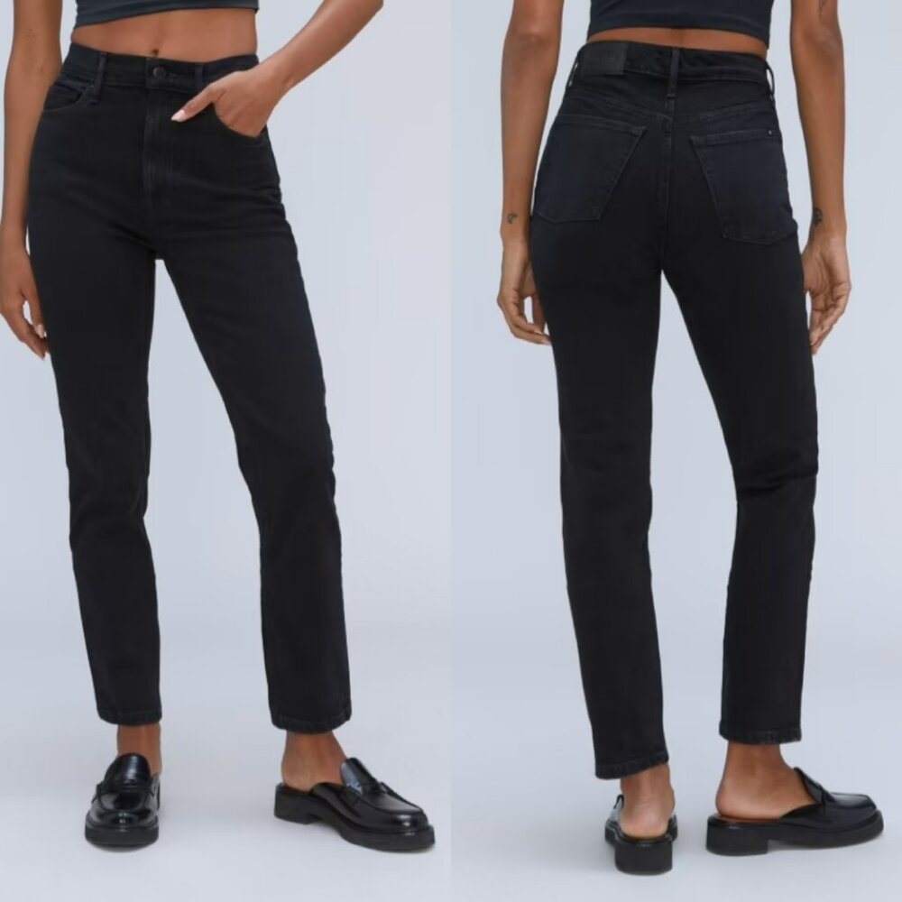 NWT Everlane The Original Cheeky Jean Coal Size 25 High Rise Crop Straight 26.5"